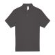 B&C rövid ujjú kétgombos unisex pamut galléros póló O06, Anthracite-M