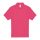 B&C rövid ujjú kétgombos unisex pamut galléros póló O06, Fuchsia-S