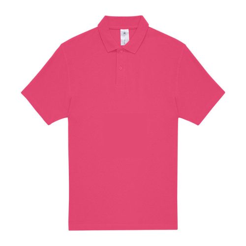 B&C rövid ujjú kétgombos unisex pamut galléros póló O06, Fuchsia-S