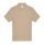 B&C rövid ujjú kétgombos unisex pamut galléros póló O06, Sand-S