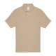 B&C rövid ujjú kétgombos unisex pamut galléros póló O06, Sand-2XL