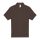 B&C rövid ujjú kétgombos unisex pamut galléros póló O06, Brown-S
