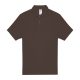 B&C rövid ujjú kétgombos unisex pamut galléros póló O06, Brown-L