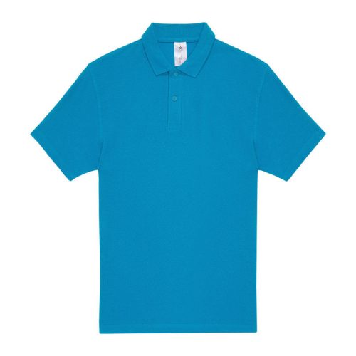 B&C rövid ujjú kétgombos unisex pamut galléros póló O06, Atoll-S