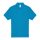 B&C rövid ujjú kétgombos unisex pamut galléros póló O06, Atoll-XS
