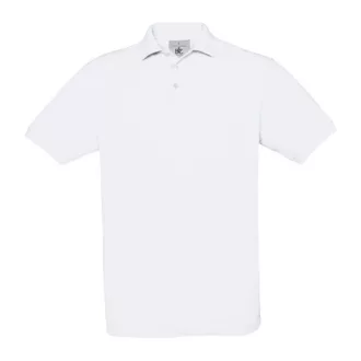  B&C klasszikus fazonú, rövid ujjú Női galléros póló, O07, White-M