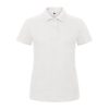 B&C klasszikus fazonú, rövid ujjú Női galléros póló, O07, White-2XL
