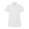 B&C klasszikus fazonú, rövid ujjú Női galléros póló, O07, White-2XL