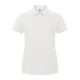 B&C klasszikus fazonú, rövid ujjú Női galléros póló, O07, White-3XL