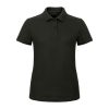 B&C klasszikus fazonú, rövid ujjú Női galléros póló, O07, Black-XS