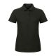 B&C klasszikus fazonú, rövid ujjú Női galléros póló, O07, Black-XS