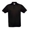 B&C klasszikus fazonú, rövid ujjú Női galléros póló, O07, Black-XS