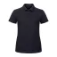 B&C klasszikus fazonú, rövid ujjú Női galléros póló, O07, Navy-XS