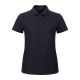 B&C klasszikus fazonú, rövid ujjú Női galléros póló, O07, Navy-XS