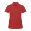 B&C klasszikus fazonú, rövid ujjú Női galléros póló, O07, Red-XL