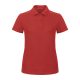 B&C klasszikus fazonú, rövid ujjú Női galléros póló, O07, Red-3XL