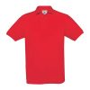 B&C klasszikus fazonú, rövid ujjú Női galléros póló, O07, Red-XS