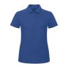 B&C klasszikus fazonú, rövid ujjú Női galléros póló, O07, Royal Blue-XS