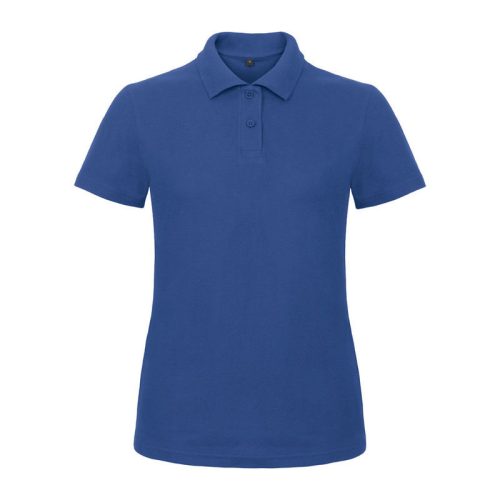 B&C klasszikus fazonú, rövid ujjú Női galléros póló, O07, Royal Blue-XS