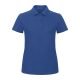 B&C klasszikus fazonú, rövid ujjú Női galléros póló, O07, Royal Blue-XS