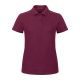 B&C klasszikus fazonú, rövid ujjú Női galléros póló, O07, Wine-2XL
