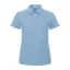 B&C klasszikus fazonú, rövid ujjú Női galléros póló, O07, Light Blue-S