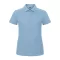 B&C klasszikus fazonú, rövid ujjú Női galléros póló, O07, Light Blue-M