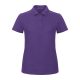B&C klasszikus fazonú, rövid ujjú Női galléros póló, O07, Purple-XS