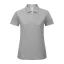 B&C klasszikus fazonú, rövid ujjú Női galléros póló, O07, Heather Grey-XL