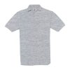 B&C klasszikus fazonú, rövid ujjú Női galléros póló, O07, Heather Grey-XS