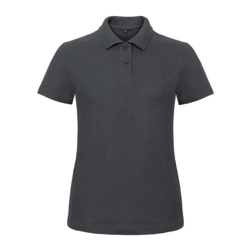 B&C klasszikus fazonú, rövid ujjú Női galléros póló, O07, Anthracite-XS