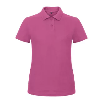   B&C klasszikus fazonú, rövid ujjú Női galléros póló, O07, Fuchsia-M