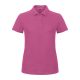 B&C klasszikus fazonú, rövid ujjú Női galléros póló, O07, Fuchsia-XS