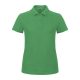 B&C klasszikus fazonú, rövid ujjú Női galléros póló, O07, Kelly Green-2XL