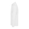 B&C hosszú ujjú előzsugorodott férfi galléros pamut póló O30, White-2XL