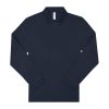 B&C hosszú ujjú előzsugorodott férfi galléros pamut póló O30, Navy-5XL