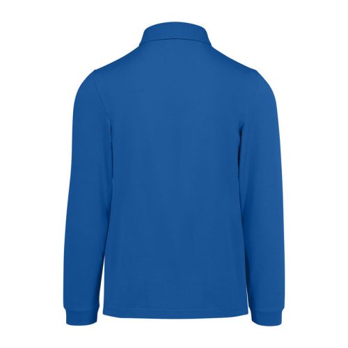 B&C hosszú ujjú előzsugorodott férfi galléros pamut póló O30, Royal Blue-S
