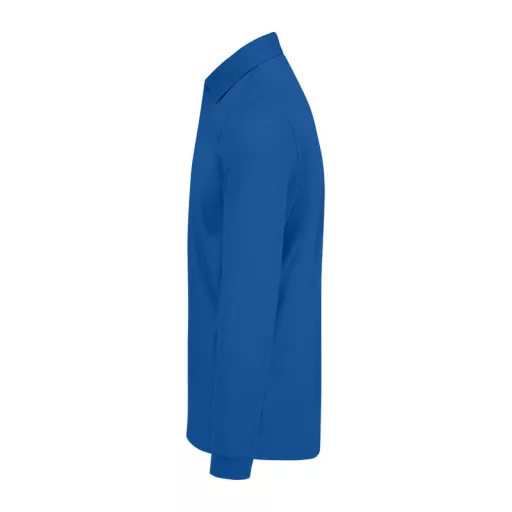 B&C hosszú ujjú előzsugorodott férfi galléros pamut póló O30, Royal Blue-S