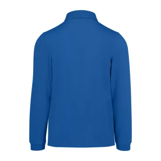   B&C hosszú ujjú előzsugorodott férfi galléros pamut póló O30, Royal Blue-M
