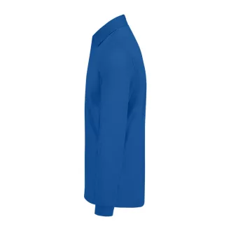   B&C hosszú ujjú előzsugorodott férfi galléros pamut póló O30, Royal Blue-M