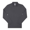 B&C hosszú ujjú előzsugorodott férfi galléros pamut póló O30, Dark Grey-S