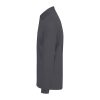 B&C hosszú ujjú előzsugorodott férfi galléros pamut póló O30, Dark Grey-S