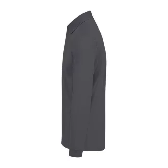   B&C hosszú ujjú előzsugorodott férfi galléros pamut póló O30, Dark Grey-M