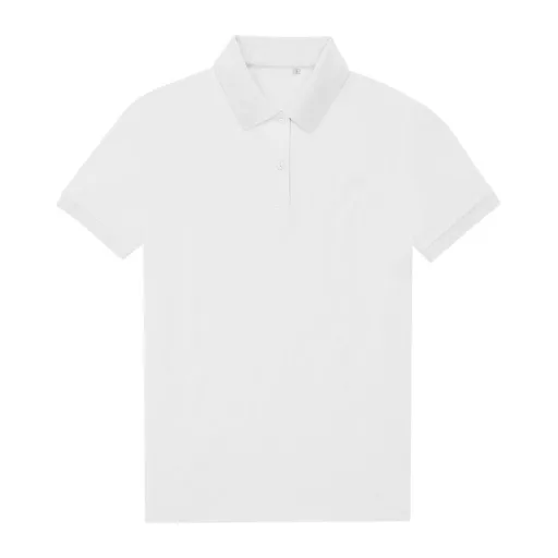 B&C rövid ujjú 60 fokon mosható Női galléros póló O39, White-2XL