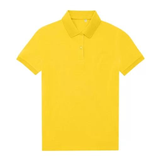 B&C rövid ujjú 60 fokon mosható Női galléros póló O39, Yellow-2XL