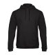 B&C férfi kapucnis pulóver, színazonos húzózsinórral O47, Black-L