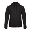 B&C férfi kapucnis pulóver, színazonos húzózsinórral O47, Black-XS