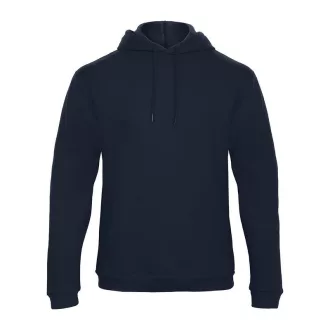   B&C férfi kapucnis pulóver, színazonos húzózsinórral O47, Navy-4XL