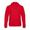 B&C férfi kapucnis pulóver, színazonos húzózsinórral O47, Red-XL