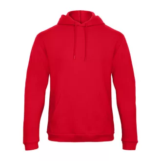   B&C férfi kapucnis pulóver, színazonos húzózsinórral O47, Red-XL